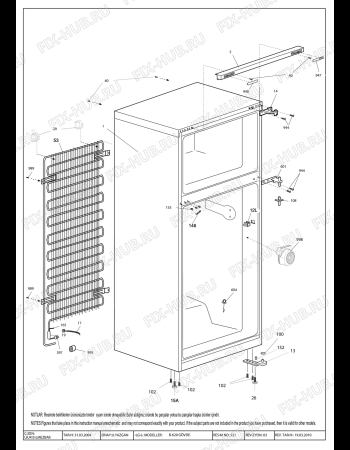 Взрыв-схема холодильника Beko BLOMBERG DSM1510 A + (6040412189) - CABINET ASSY. (B-620)