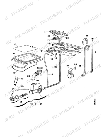 Взрыв-схема стиральной машины Zanussi TL972C - Схема узла Water equipment