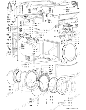 Схема №2 720 PB/CR с изображением Блок управления для стиральной машины Whirlpool 481223958071