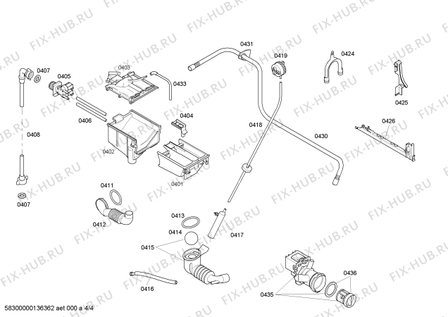 Взрыв-схема стиральной машины Bosch WAE283S0FG Bosch Maxx 7 - Схема узла 04