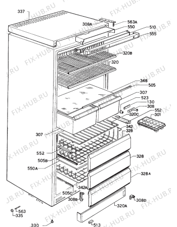 Взрыв-схема холодильника Zanussi DF77/30FF-B - Схема узла Housing 001