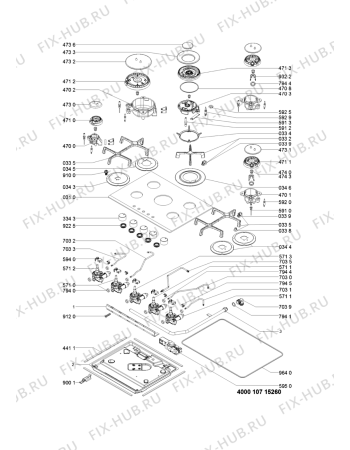 Схема №1 GOA7523S (F103242) с изображением Поверхность для духового шкафа Indesit C00397805