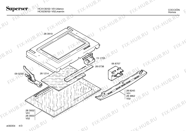 Схема №4 H5506V с изображением Крышка для плиты (духовки) Bosch 00089146