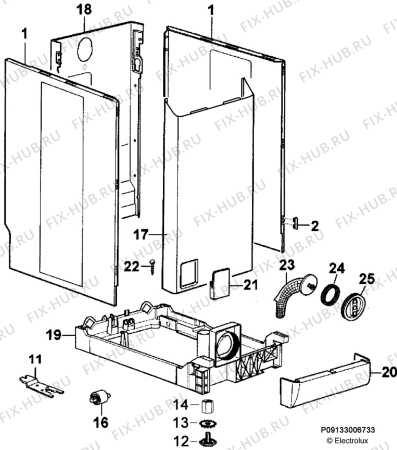 Взрыв-схема стиральной машины Electrolux WASL3T101 - Схема узла Housing 001