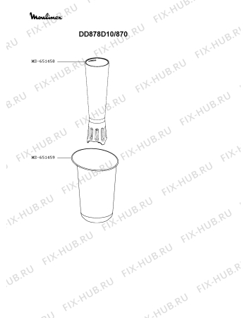 Схема №3 DD878D10/870 с изображением Крышка для чаши для блендера (миксера) Moulinex MS-651534