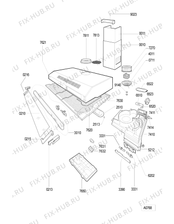 Схема №1 AKR 620 IX-2 с изображением Дымоход для электровытяжки Whirlpool 481253048168