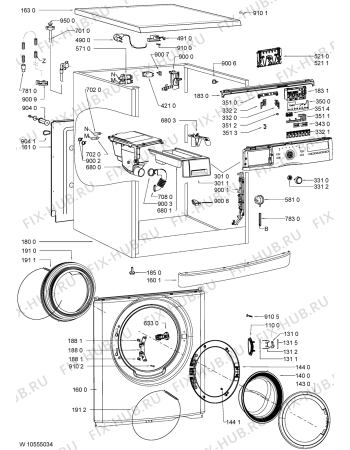 Схема №2 WHI 8EU40 с изображением Модуль (плата) для стиралки Whirlpool 481010597984