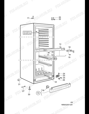 Взрыв-схема холодильника Elektro Helios KF4131 - Схема узла C10 Cabinet