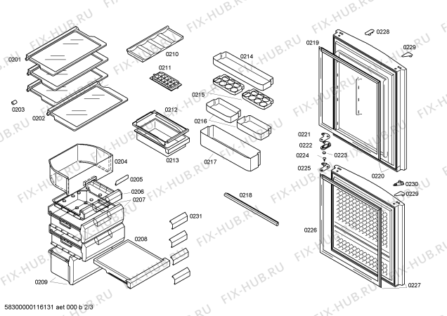 Схема №3 KK22F58TI с изображением Стеклянная полка для холодильника Siemens 00446396