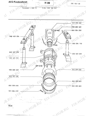 Взрыв-схема посудомоечной машины Rondo (N Rn) RONDOMAT L 808 TS - Схема узла Section3