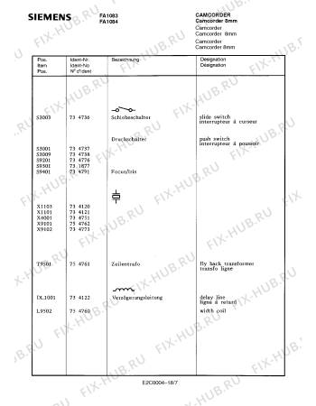 Схема №15 FA1084 с изображением Сервисная инструкция для видеоаппаратуры Siemens 00535260