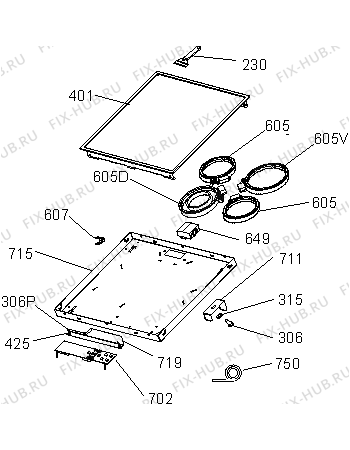 Схема №1 MECT630FX (241601, 4351.0040) с изображением Керамическая поверхность для электропечи Gorenje 255399