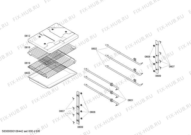 Схема №5 U1564N0GB с изображением Изоляция для электропечи Bosch 00443446