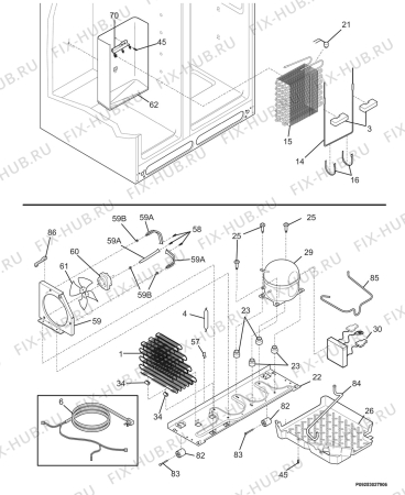 Взрыв-схема холодильника Husqvarna Electrolux QT5000FX6 - Схема узла Cooling system 017