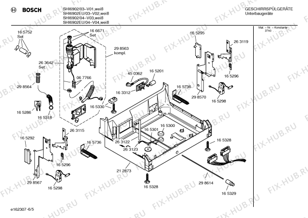 Взрыв-схема посудомоечной машины Bosch SHI6902EU - Схема узла 05