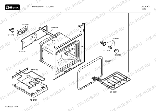 Схема №4 3HP505XP с изображением Панель для электропечи Bosch 00365547