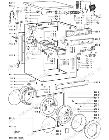 Схема №2 WA 4340-CH с изображением Обшивка для стиральной машины Whirlpool 481245213727