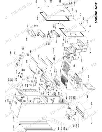 Схема №1 WBE3322ANFX (F090408) с изображением Поверхность для холодильной камеры Indesit C00323711