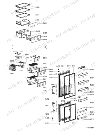 Схема №1 ARC 8140/1/IX с изображением Детектор для холодильной камеры Whirlpool 481240478928