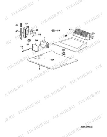 Взрыв-схема плиты (духовки) Electrolux EK6761W1   M.PYRO VI - Схема узла Ventilation