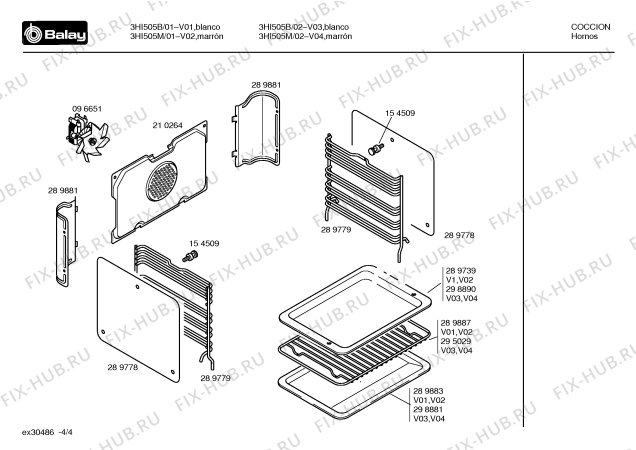 Схема №3 3HI505B с изображением Панель для плиты (духовки) Bosch 00289899