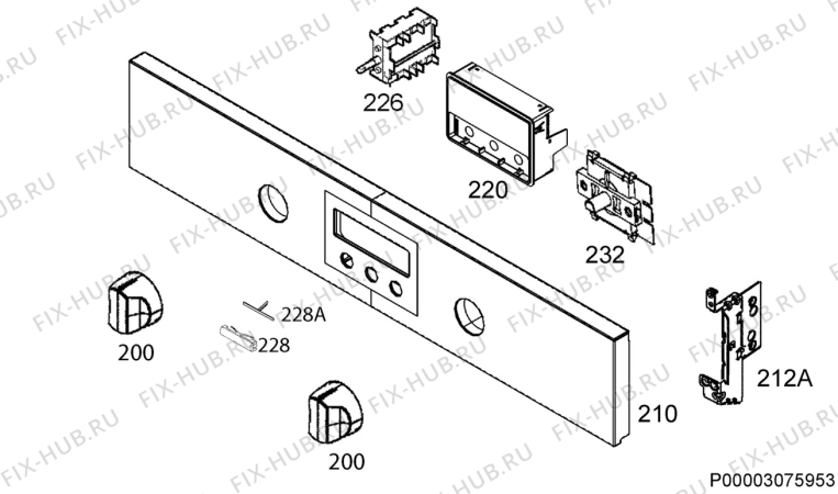 Взрыв-схема плиты (духовки) Rex Electrolux FP73XEV - Схема узла Command panel 037