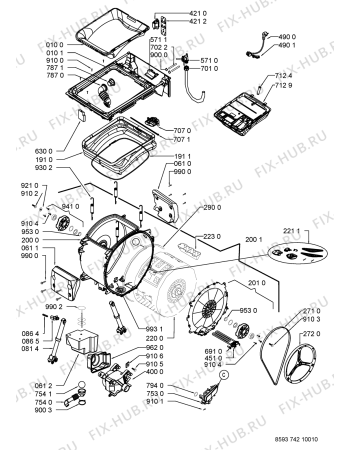 Схема №2 AWE 7419 W с изображением Декоративная панель для стиралки Whirlpool 480111104399