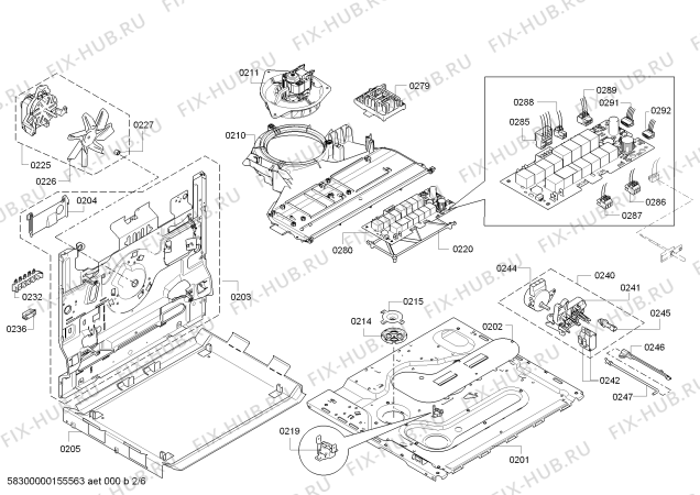 Взрыв-схема плиты (духовки) Bosch HEA63B251 - Схема узла 02