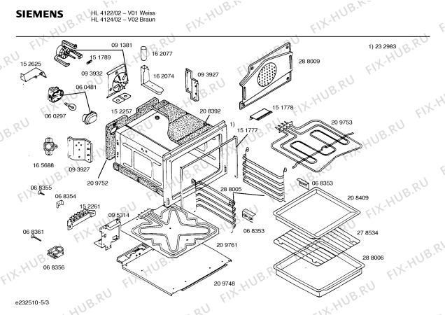 Схема №5 HL4124 с изображением Ручка конфорки для духового шкафа Siemens 00166429