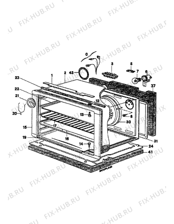 Взрыв-схема плиты (духовки) Electrolux EK6462/3 - Схема узла Oven equipment