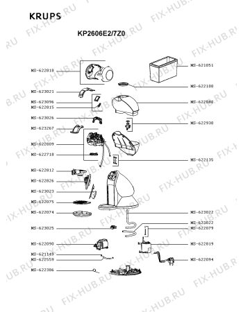 Схема №1 KP250610/7Z0 с изображением Крышка для электрокофемашины Krups MS-622818