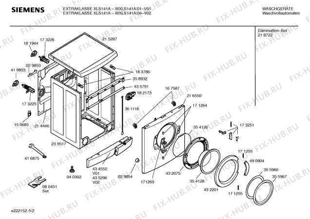 Взрыв-схема стиральной машины Siemens WXLS141A EXTRAKLASSE XLS141A - Схема узла 02