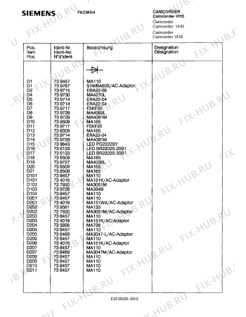 Схема №14 FA236G4 с изображением Инструкция по эксплуатации для видеотехники Siemens 00530725