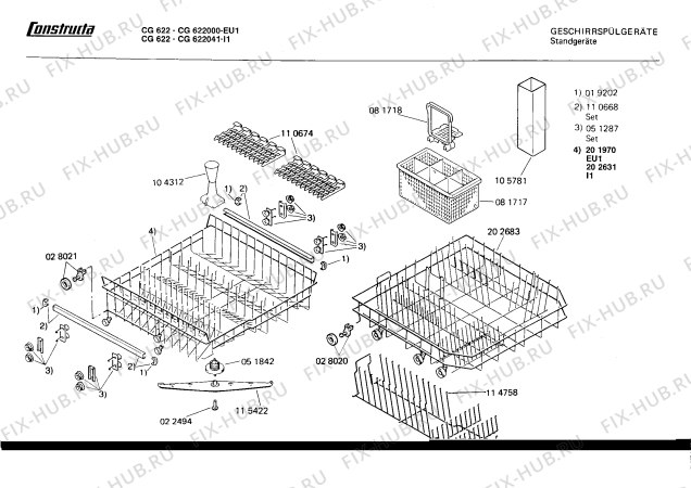 Взрыв-схема посудомоечной машины Constructa CG622000 CG622 - Схема узла 05