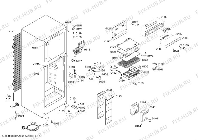 Схема №3 BD4353ANFH с изображением Дверь морозильной камеры для холодильной камеры Bosch 00244682