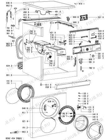 Схема №2 AWO/D 45210 с изображением Обшивка для стиральной машины Whirlpool 481245217939
