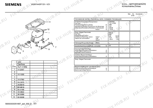 Взрыв-схема холодильника Siemens KI26R440FF - Схема узла 03