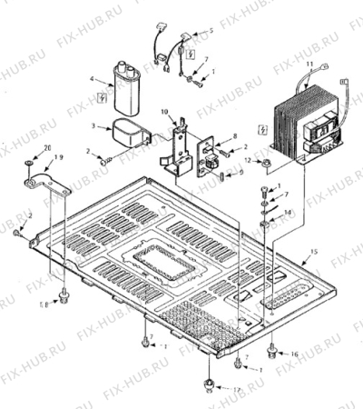 Взрыв-схема микроволновой печи Tricity Bendix IM900 - Схема узла Electrical equipment
