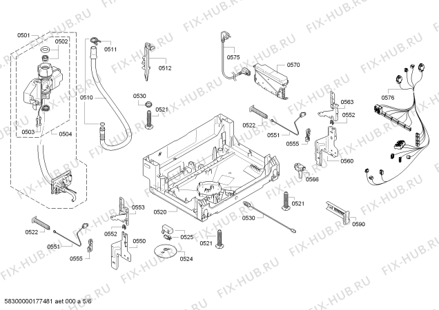 Взрыв-схема посудомоечной машины Bosch SMV53E10TC - Схема узла 05