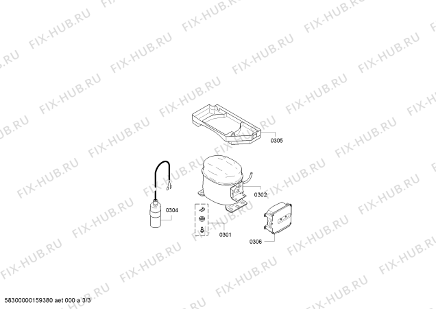 Взрыв-схема холодильника Bosch KIR24A61FF - Схема узла 03