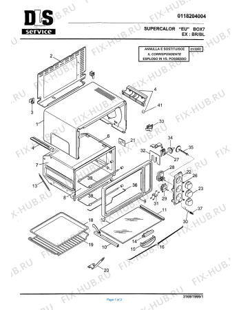 Схема №1 82S Ex: B с изображением Накладка для духового шкафа DELONGHI 7018102500