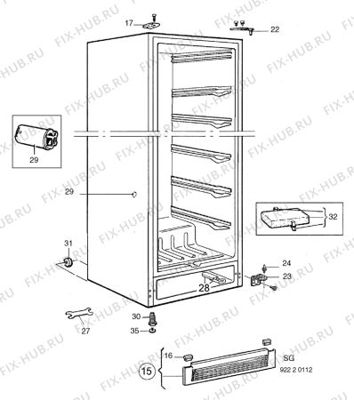 Взрыв-схема холодильника Electrolux EU2107C - Схема узла C10 Cabinet