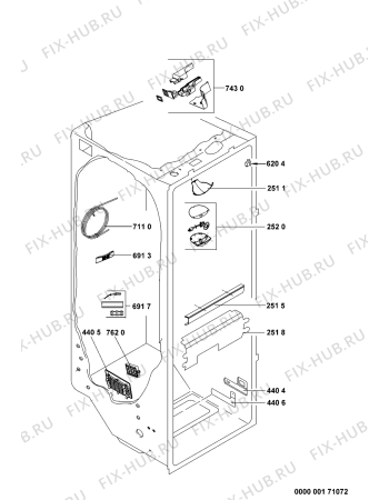 Взрыв-схема холодильника Whirlpool BCD508E6SD - Схема узла