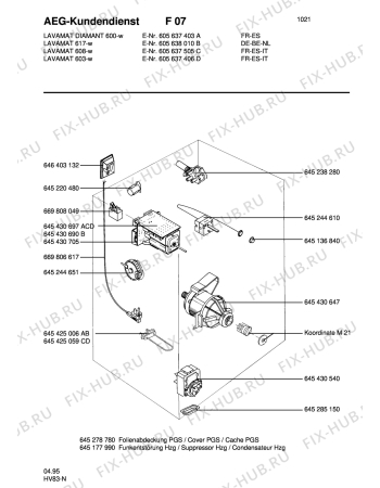 Взрыв-схема стиральной машины Aeg LAVDIAMANT 600 - Схема узла Electrical equipment