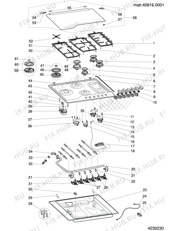 Схема №1 GE760RX (F034834) с изображением Наставление для духового шкафа Indesit C00119958