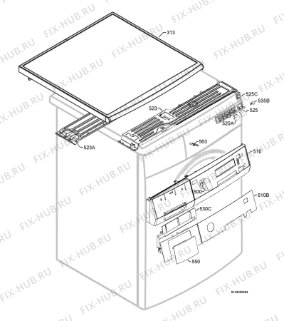 Взрыв-схема стиральной машины Husqvarna Electrolux QW16800 - Схема узла Command panel 037