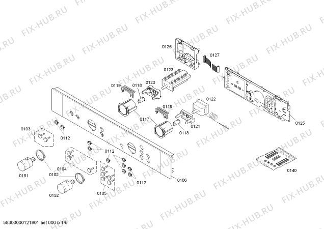 Схема №6 3HW458X с изображением Панель управления для плиты (духовки) Bosch 00663585