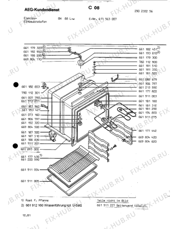 Взрыв-схема плиты (духовки) Aeg BH 88 L W - Схема узла Section1