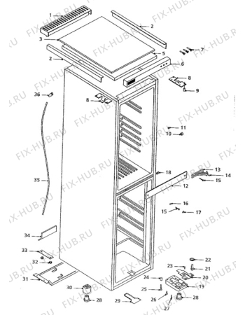 Взрыв-схема холодильника Rosenlew RJPK275 - Схема узла Cabinet + furniture (extra)