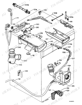 Взрыв-схема стиральной машины Zanussi FLS1260H - Схема узла Water equipment